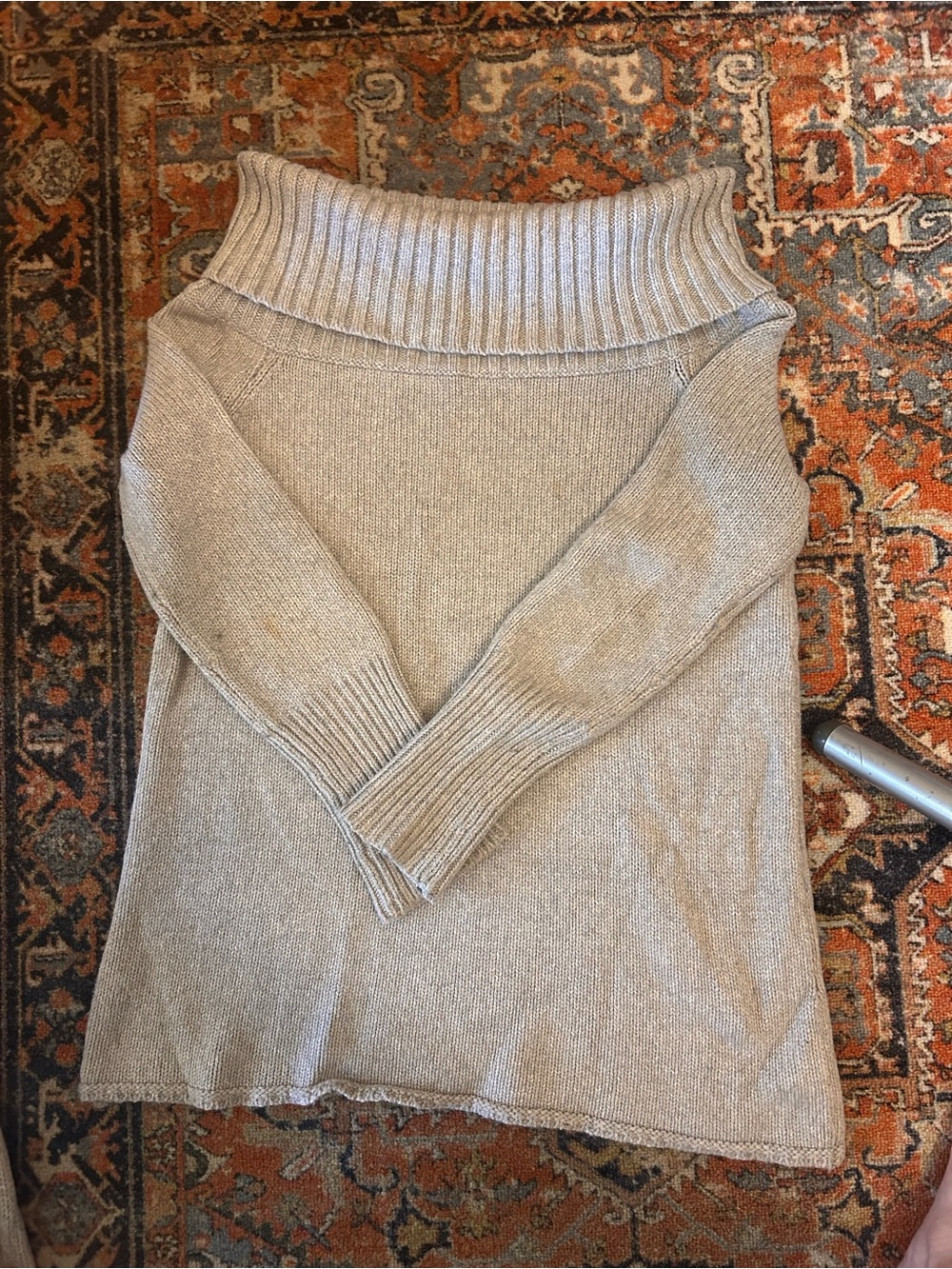 Rebecca Minkoff Beige Off-Shoulder/ Cowl Neck Sweater - Medium
